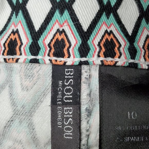 Bisou Bisou Michele Bohbot patterned denim jeans size 10 - Picture 5 of 7